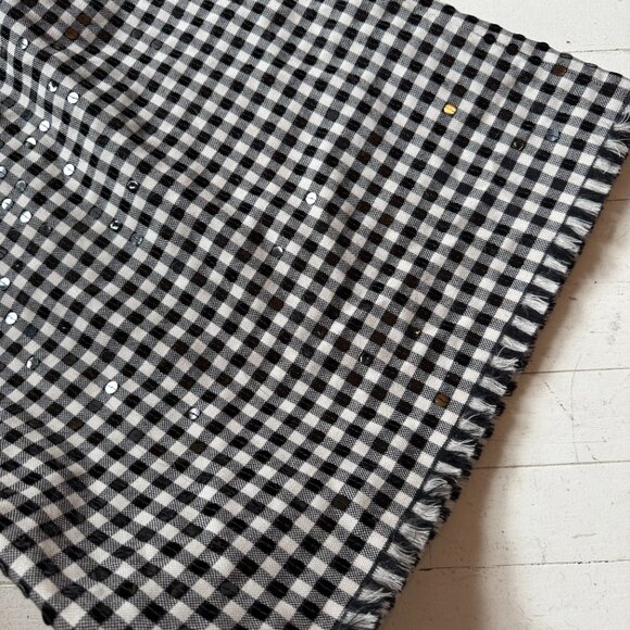 Vintage Moschino Gingham Sequin Halter Mini Dress - Picture 4 of 5